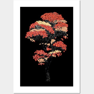 Japanese autumn tree Posters and Art